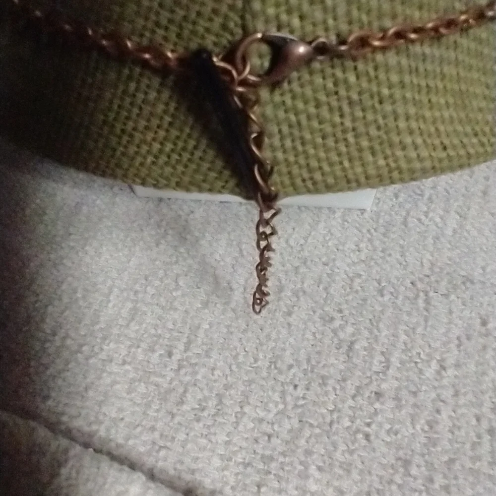 Copper flower floral chain necklace - Picture 3 of 3